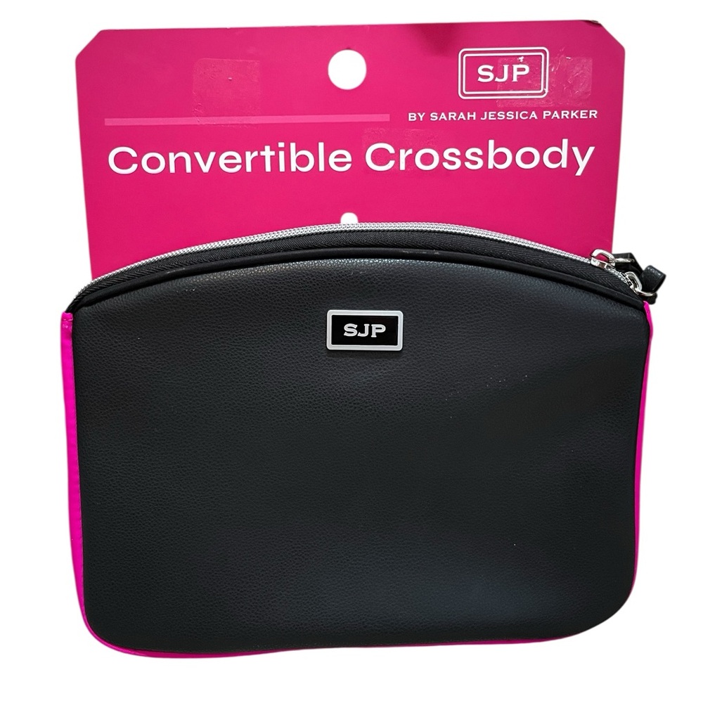 SJP by Sarah Jessica Parker Black and Pink Convertible Crossbody Bag
